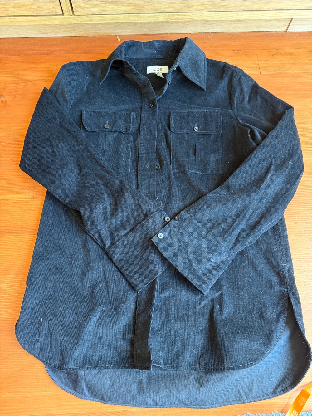 COS Black Lightweight Cord Shacket